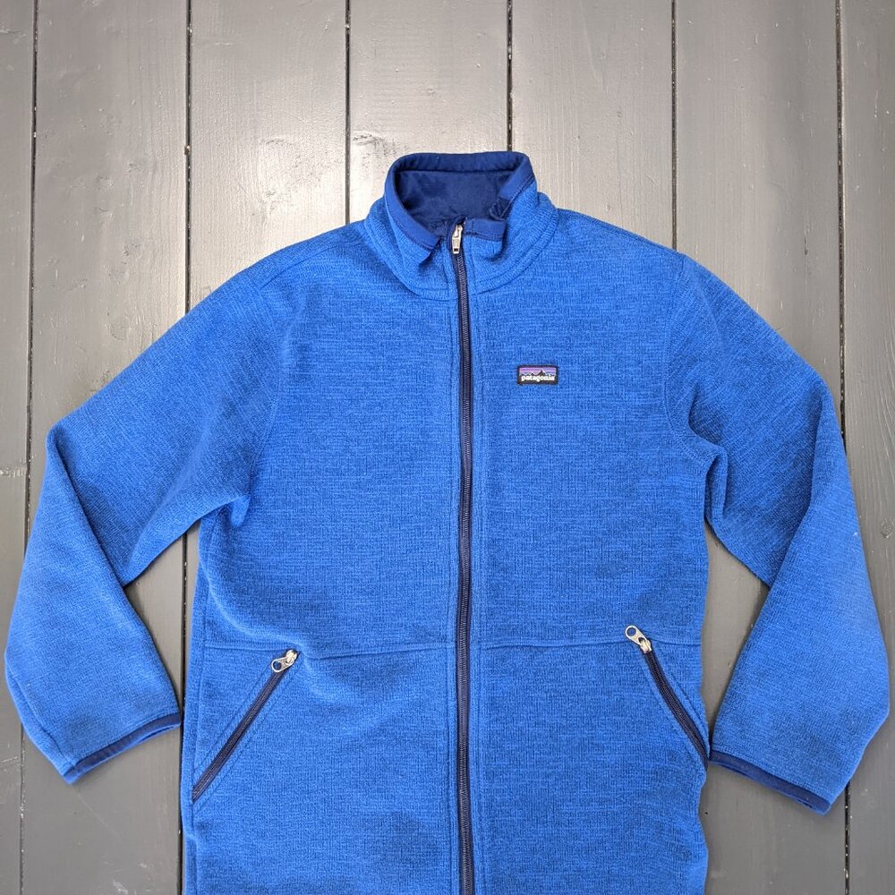 Patagonia Blue Fleece Better Sweater Full Zip BOYS Size LARGE 12